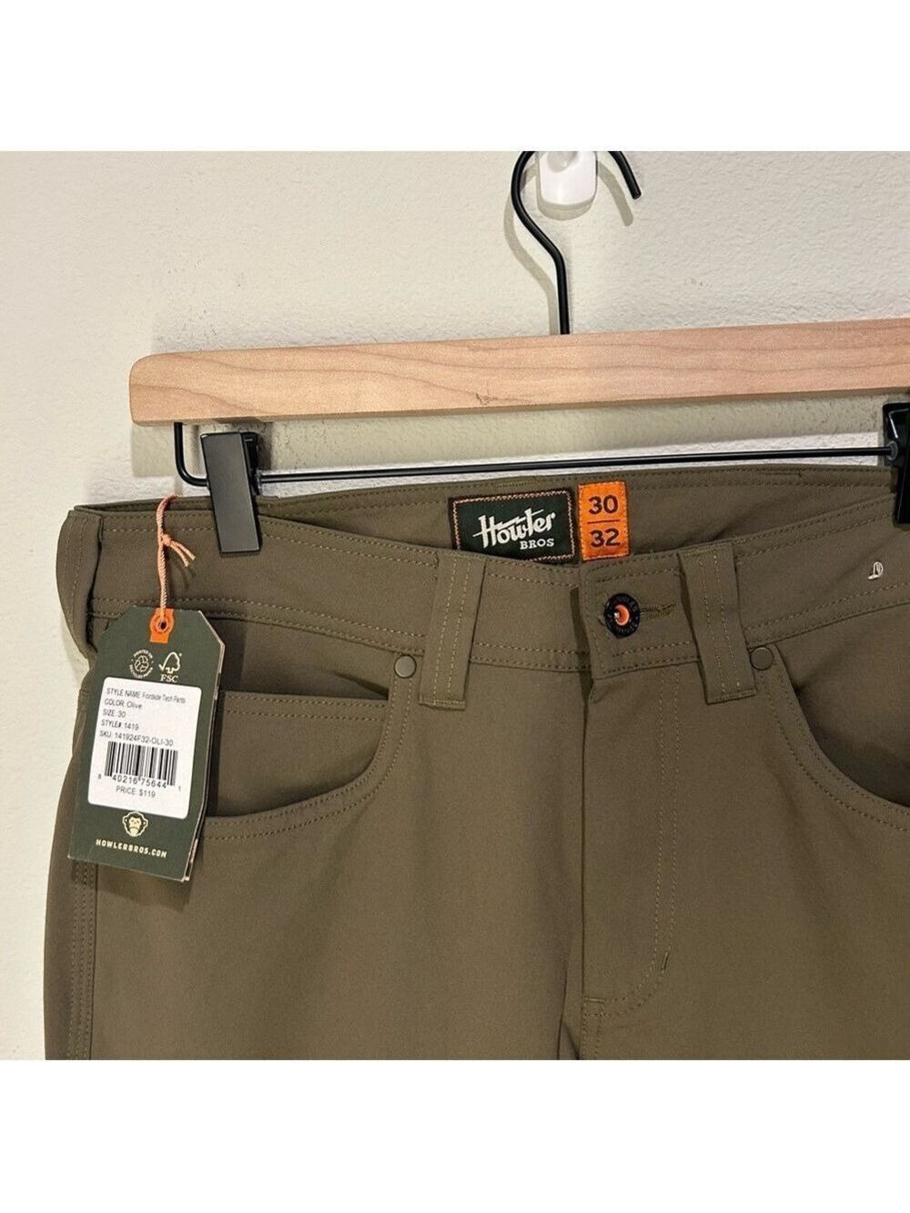Howler Brothers Frontside Tech Pants 30x32 – Olive – NWT - Picture 2 of 5